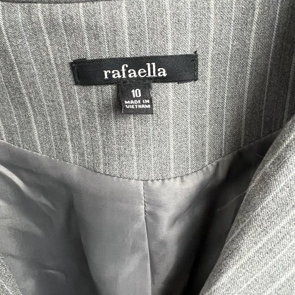 Rafaella Blazer Jacket Women Size 10 Gray Stripe Pockets Long Sleeve Career - Picture 4 of 7